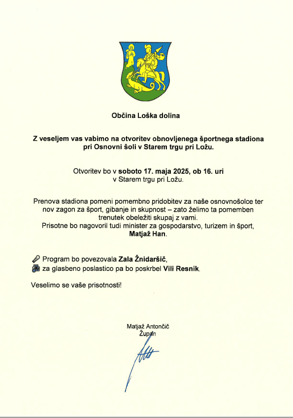 Otvoritev obnovljenega športnega stadiona