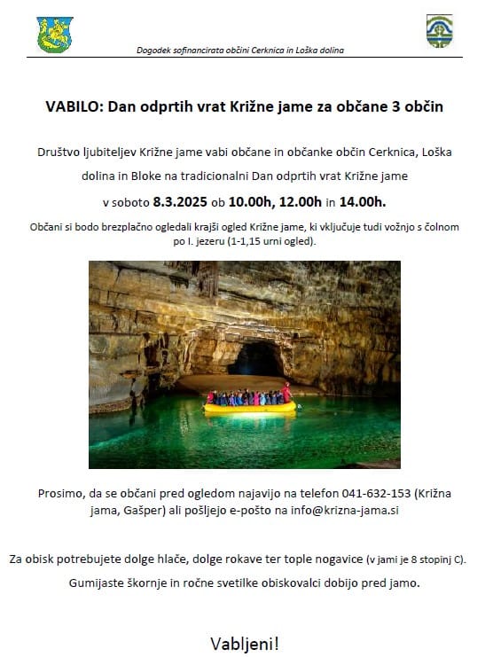 Dan odprtih vrat Križne jame za občane 3 občin