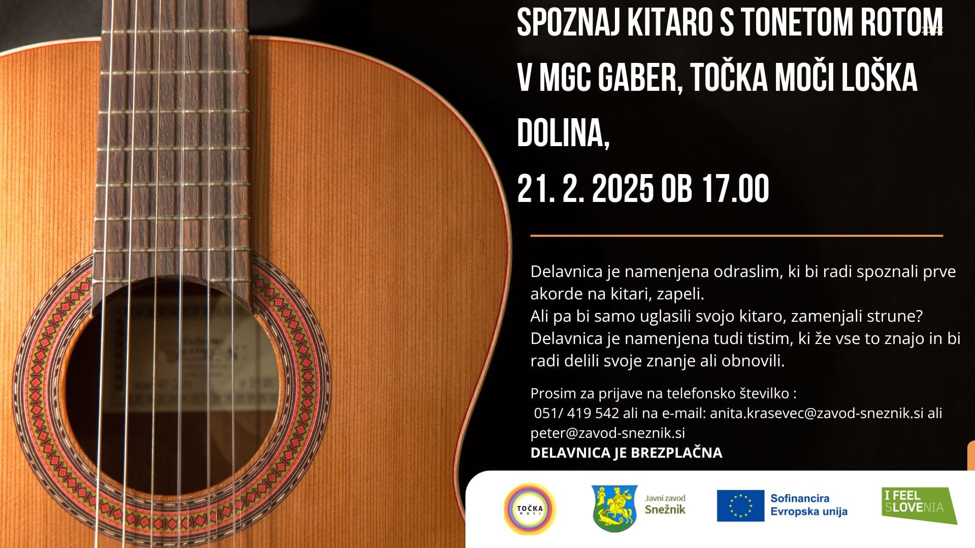 Delavnica Spoznajte kitaro s Tonetom Rotom