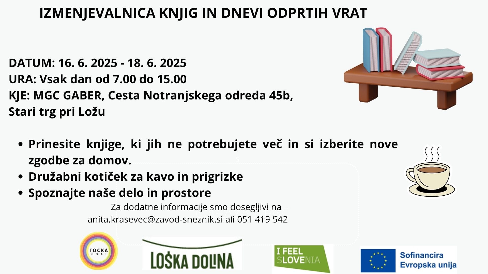 Izmenjevalnica knjig in dnevi odprtih vrat