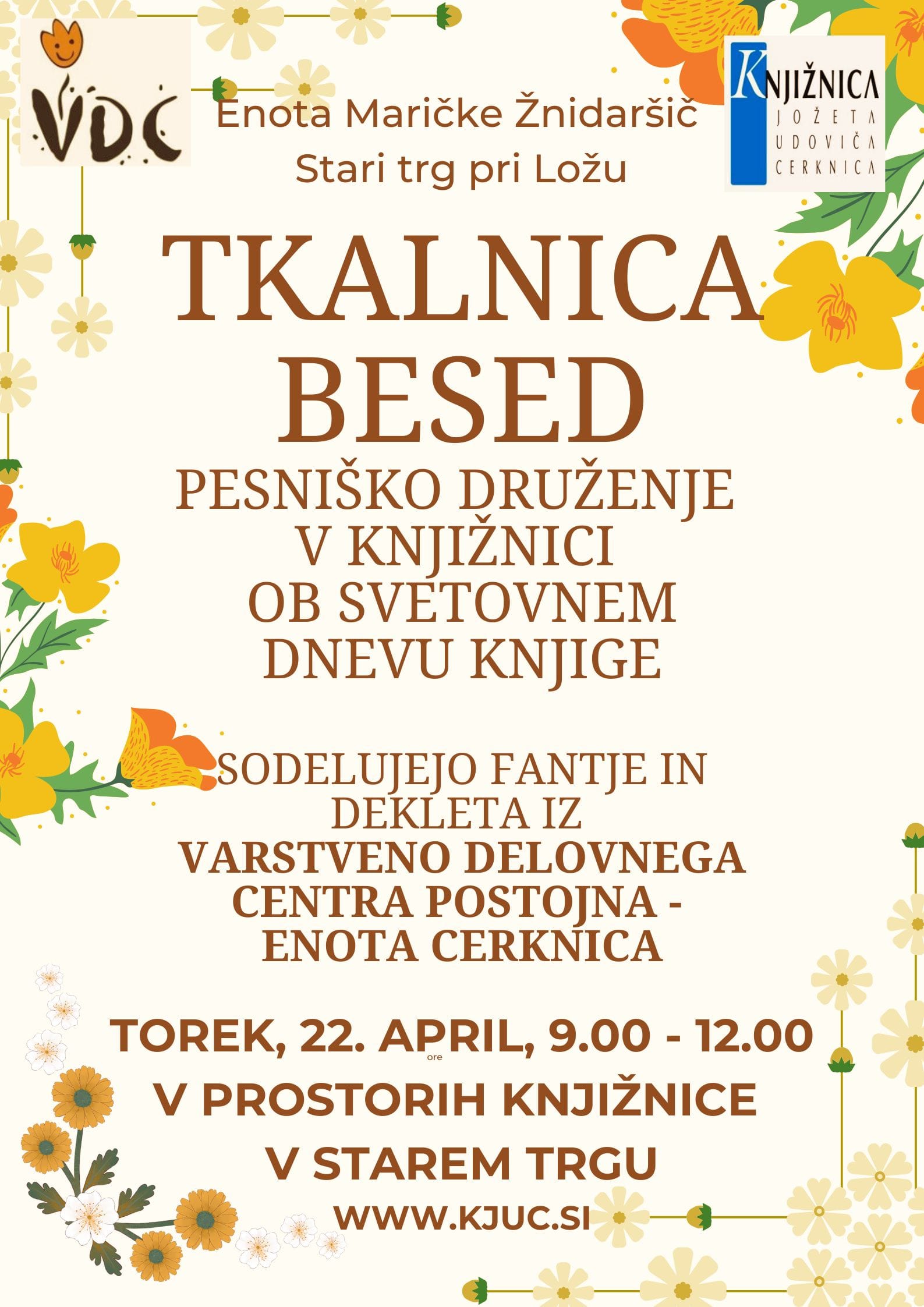 Tkalnica besed: pesniško druženje v knjižnici