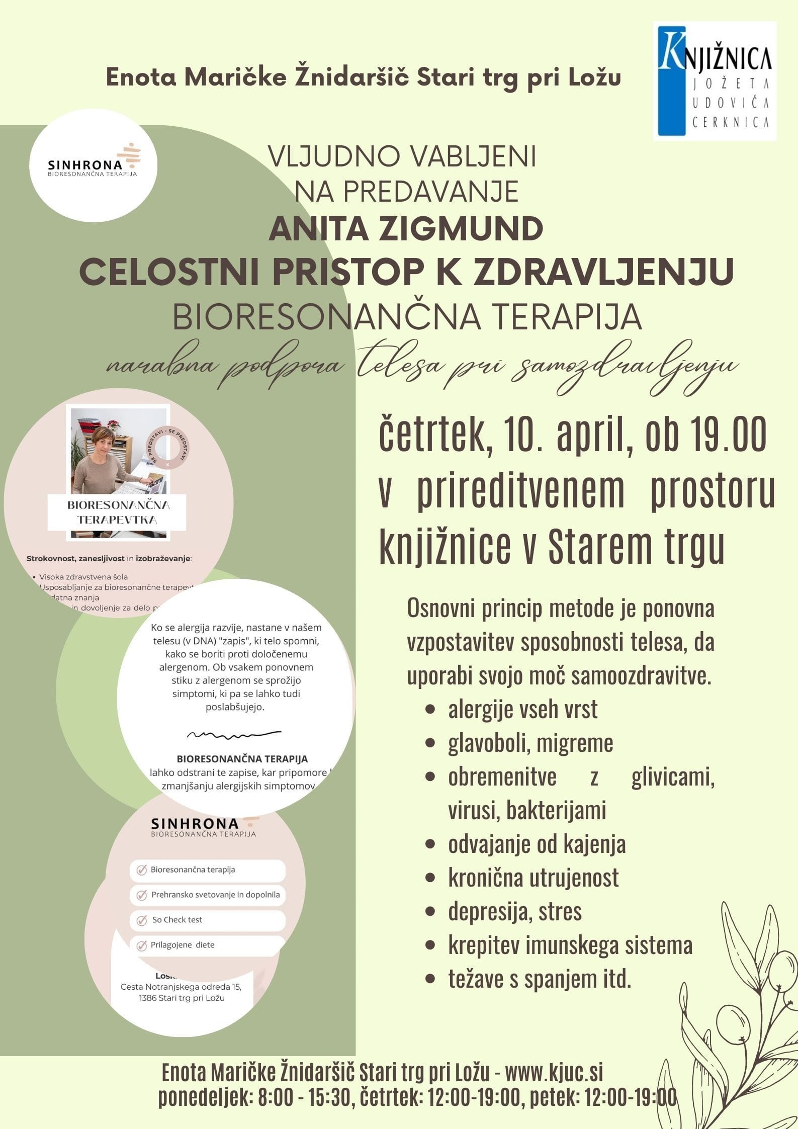 Anita Zigmund: Bioresonančna terapija – naravna podpora telesa pri samozdravljenju predavanje
