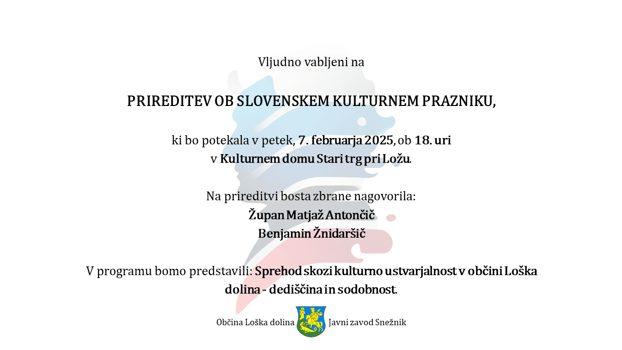 Prireditev ob slovenskem kulturnem prazniku