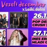Veseli december-ogrevan šotor v Ložu