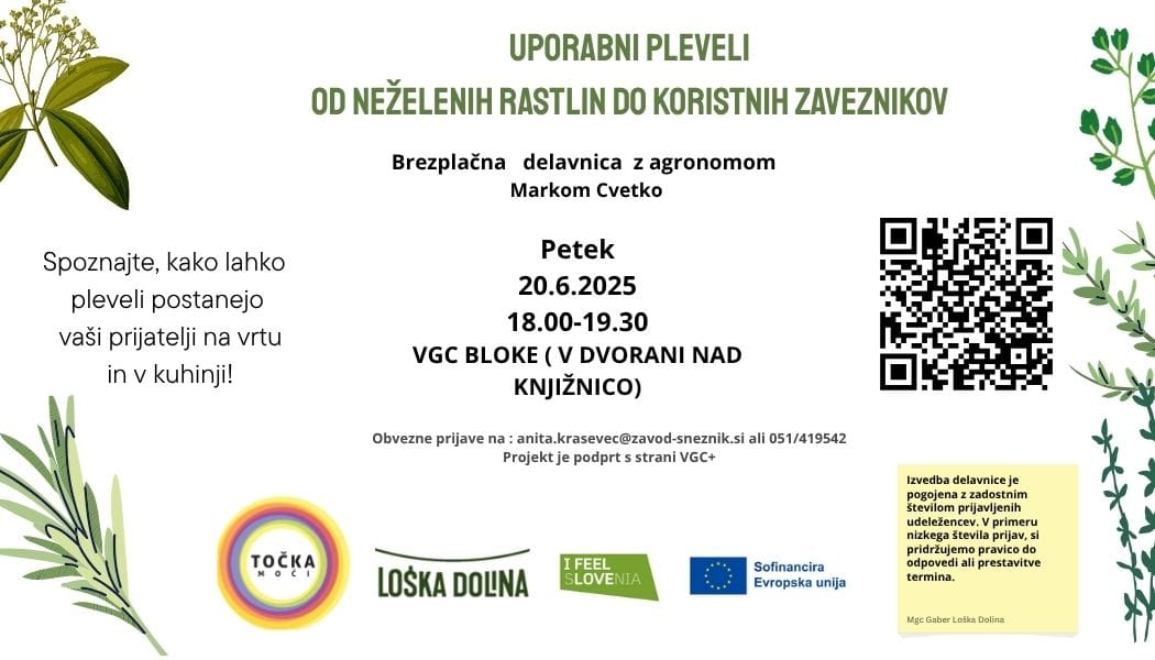 Delavnica Uporabni pleveli: od neželenih rastlin do koristnih zaveznikov