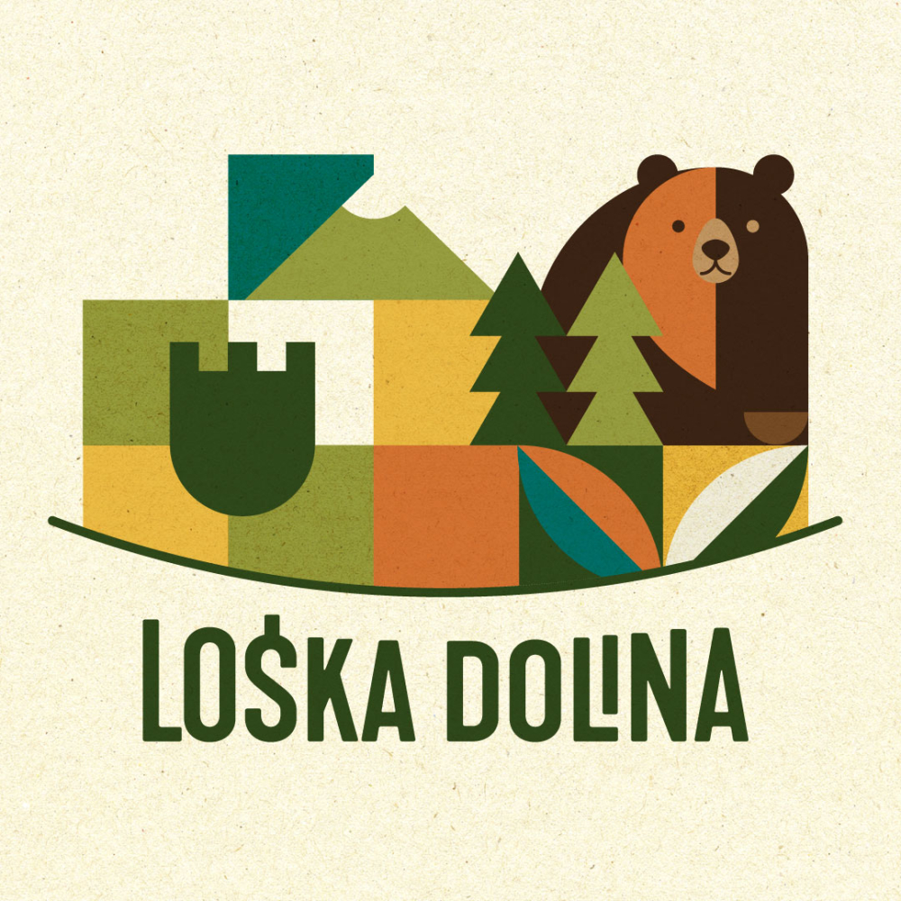 Logotip Loške doline z grafiko