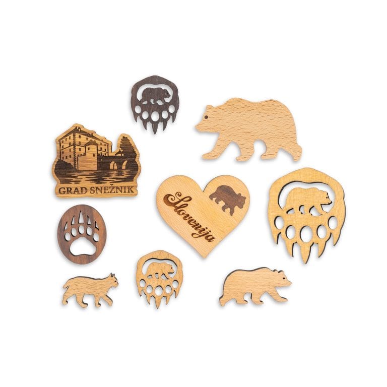 Leseni magneti z motivom medvedov