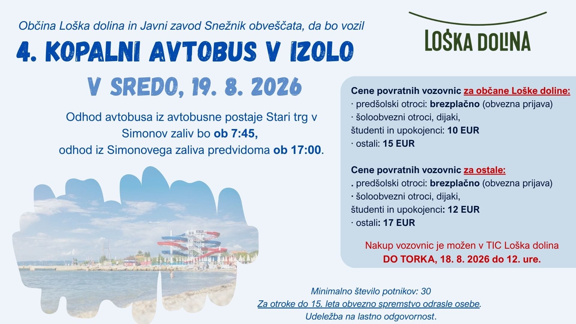 Kopalni avtobus – 19.8.2026
