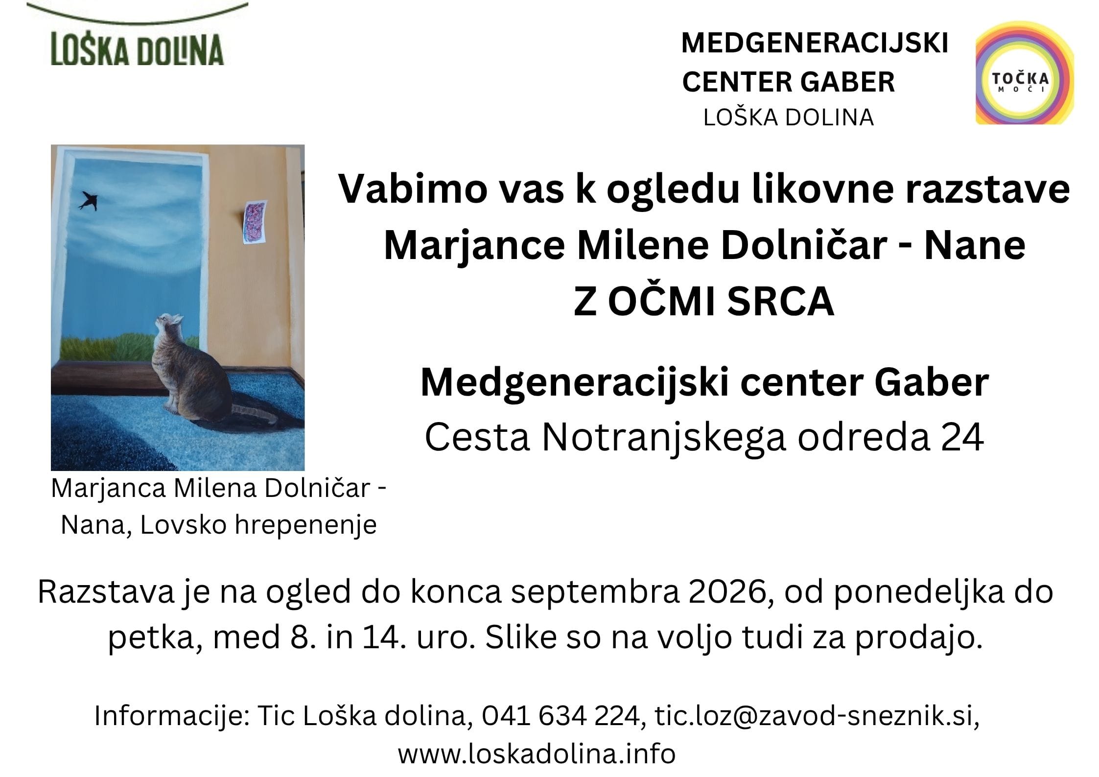 LETAK RAZSTAVA MILENA DOLNIČAR