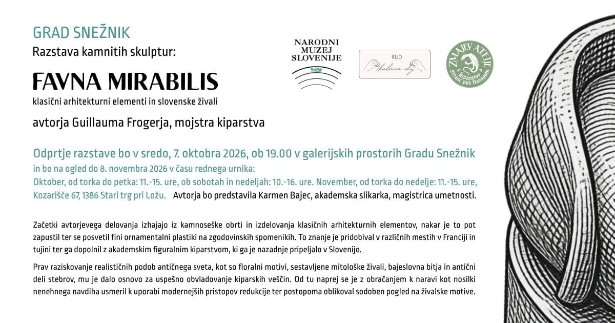 Vabilo na razstavo FAVNA MIRABILIS